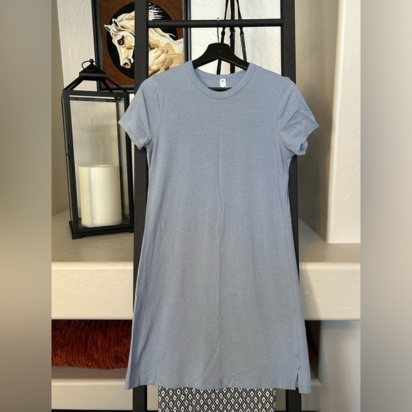 lululemon athletica Dresses & Skirts - Lululemon Classic Fit Cotton Blend T-Shirt Dress in Blue Size 4